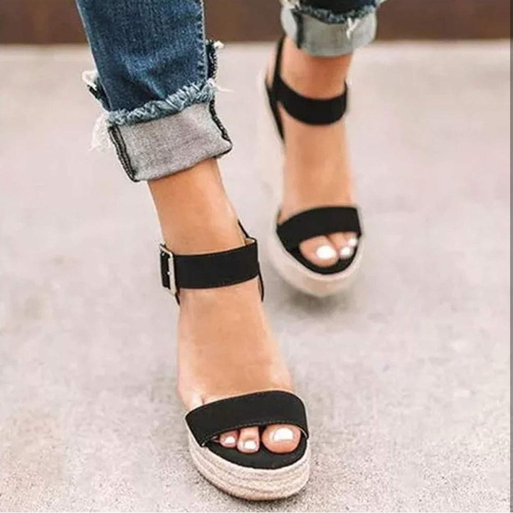 VICKI VICKI Women's Platform Sandals Wedge Ankle Strap Open Toe Size 10